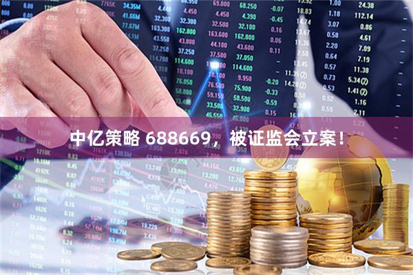 中亿策略 688669，被证监会立案！