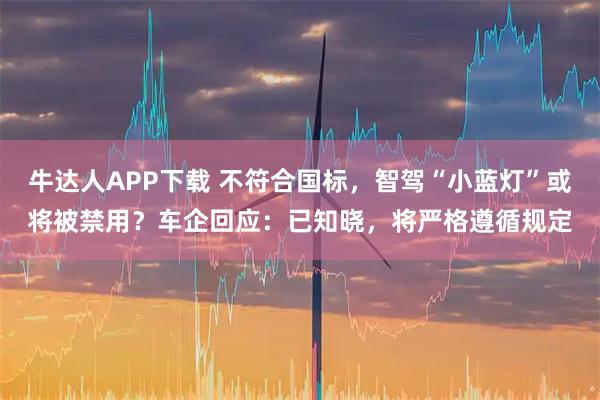 牛达人APP下载 不符合国标，智驾“小蓝灯”或将被禁用？车企回应：已知晓，将严格遵循规定